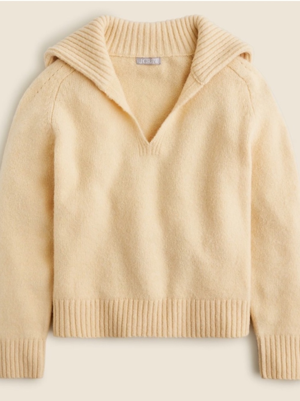J. Crew Johnny-collar sweater with ribbed trim